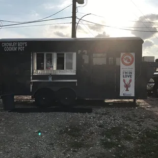 a food truck parked in a parking lot