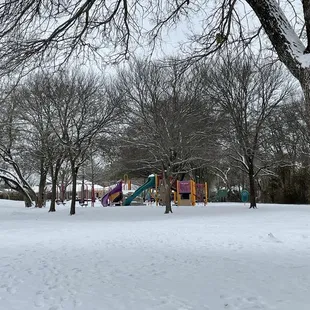 Playground in snow Winter 2021