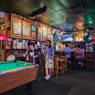 One of the pool tables