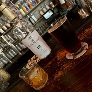 Macallan 12 and a Shiner Bock
