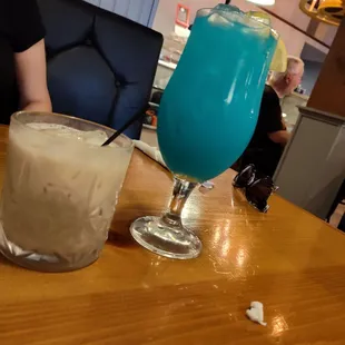 White Russian and Blue Lagoon.