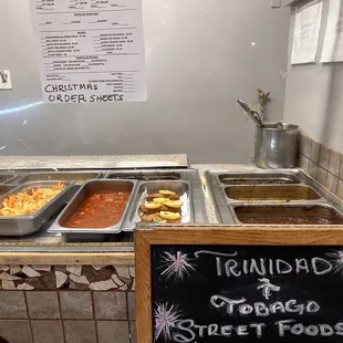 a variety of food items on display