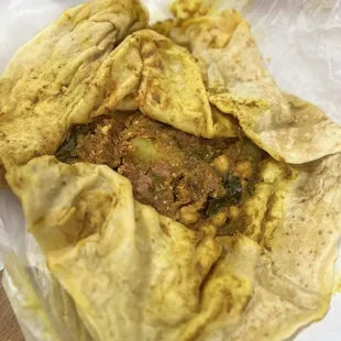 Curry Goat Roti - Wrapped
