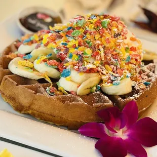 Fruity Pebble Waffles