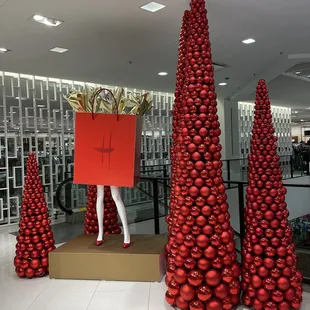 Hall's holiday decor.