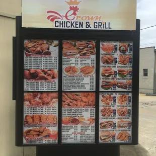 Drive thru menu