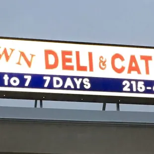 sign for crown deli catering