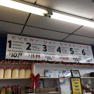 a sign for every day specials