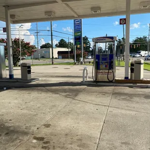 a gas pump at a gas station
