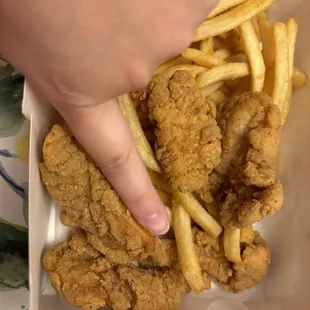 Chicken Tenders Combo (with women size hand / finger for comparison)