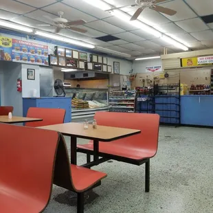 Inside of the friendliest burger joint in my hood.