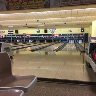 the bowling lanes