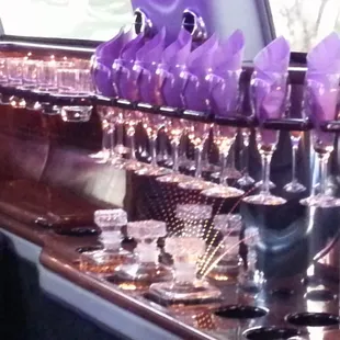 inside of the black limo