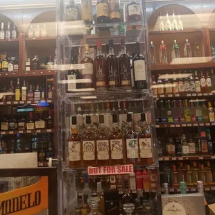 shelves of liquor in a liquor store