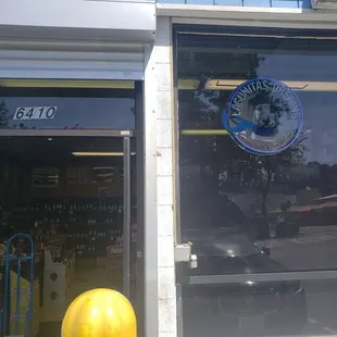 Entrance to the store is on the left.