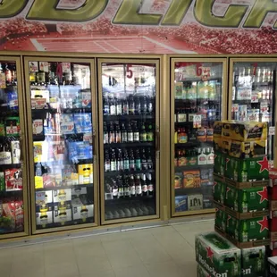 Lots of cold beer!! Many imports and craft beers to pick from.