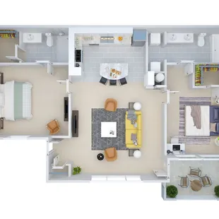 1,109 sq ft Two Bedroom.
