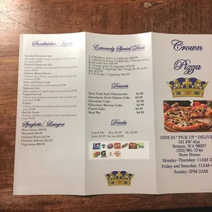 menu