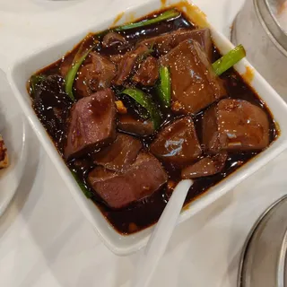 Pork Blood Jelly with Sliced Fish Soup