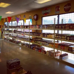 a wide selection of beer in a store