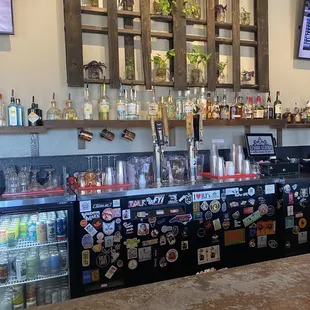 the bar area of a restaurant