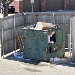 Trash everywhere, pallets been there for a month now.