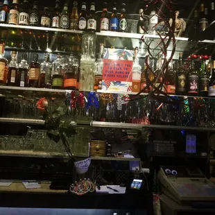 bottles of alcohol on shelves