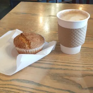Mocha and lemon poppyseed muffin