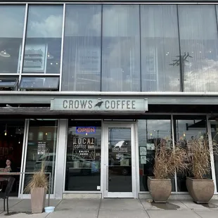 Front door of Crows Coffee
