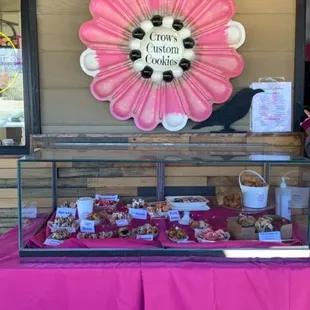 Cool display of their desserts.
