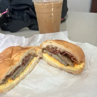 Egg Sausage Bacon &amp; Cheese Croissants and Vietnamese Coffee