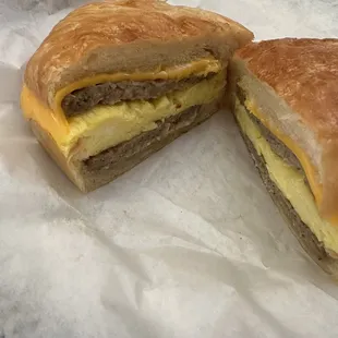 Egg, Sausage, and Cheese croissant Delicious, loved how the meat wasn't greasy and bread didn't fall apart