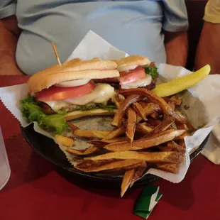 Their Steak sandwich was big and tasty. Included Provolone Cheese.