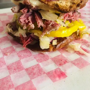 Custom Reuben with peppers