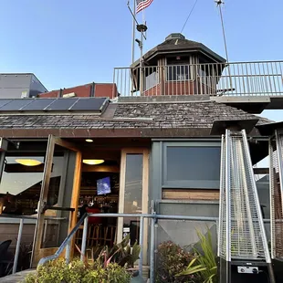 the roof of the restaurant