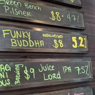 Some of the beers at Cru Cellars @ Armature Works