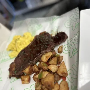 two plates of food on a table