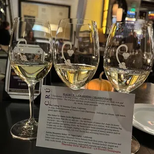 Flight 1: charming Chardonnays