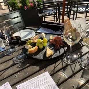 Sexy Red Wine Flight, Worldly White Wine Flight, Cheese Tray