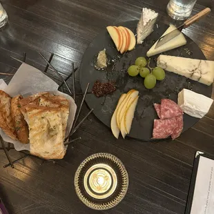 Made our own four cheese cheese board and added salami