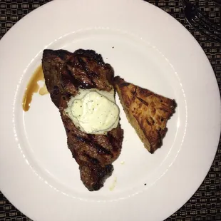steak with a side of sour cream