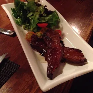Bourbon glazed bacon, blt salad.