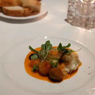 Tempura stuffed squash blossom