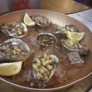 3P. OYSTERS IN AGUACHILE 1/2 DZ
