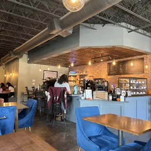 the interior of a coffee shop