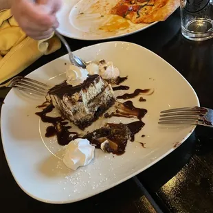 Tiramisu was good and big enough to share .