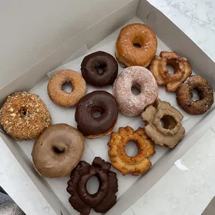 a box of assorted donuts