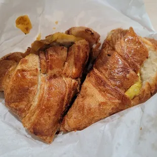 sausage egg cheese croissant sandwich