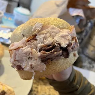  person holding a sandwich