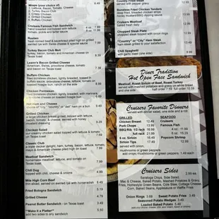 Signature sandwiches, meals and sides